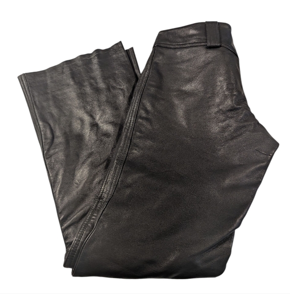 Whet Blu Black Lace-Up Leather Pants Size 6 - Picture 5 of 10